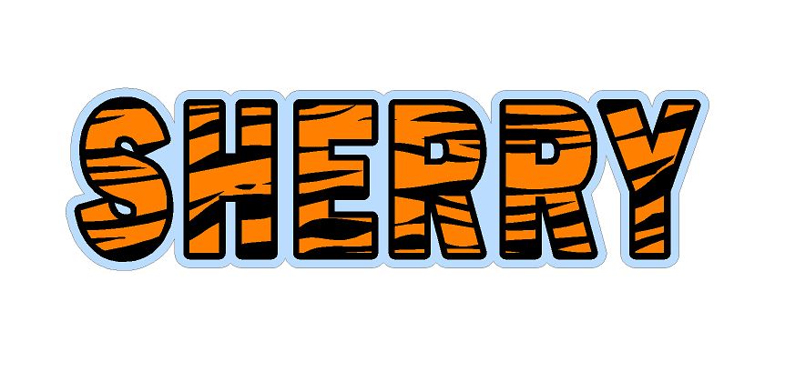 Tiger Striped Name Decal