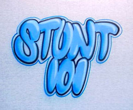 Airbrushed shirt with up to 2 lines or 2 names in cool and popular bubble style lettering