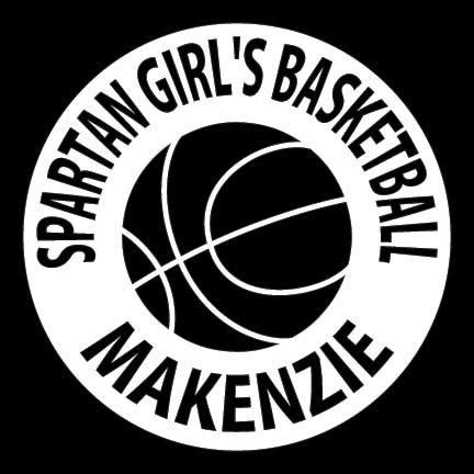 Unisex Basketball decal All white with team name & player's name