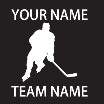 6" White personalized hockey decal