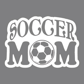 6\" Soccer Mom white vinyl decal
