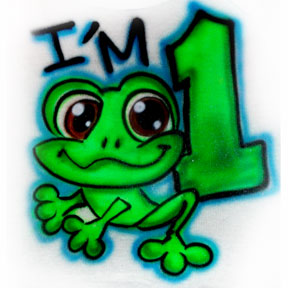Birthday Frog airbrushed Toddler T-shirt with name on back