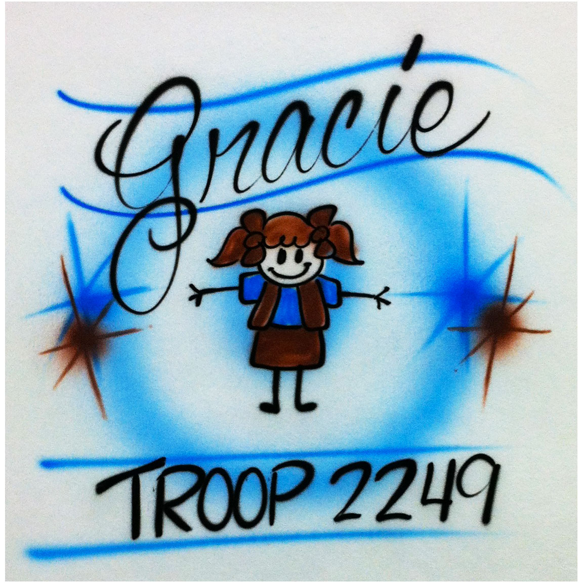 Airbrushed brownie or girl scout shirt for girls #3
