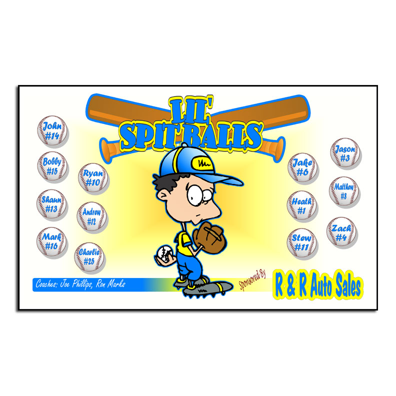 Little Pitcher Baseball Team Banner 30" X 48"