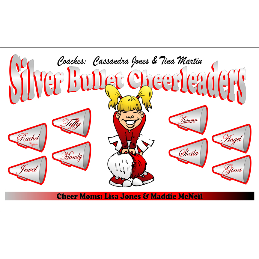 Cutesy Little Cheerleader Banner 30\" X 48\"