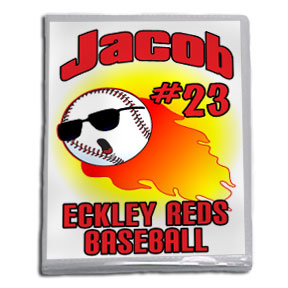 Flaming Baseball Album with Shades - Personalized with #
