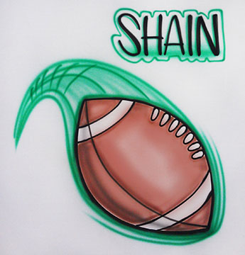 Airbrushed Swooshing Football with name