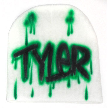Airbrushed Drippy Name on Beanie Hat