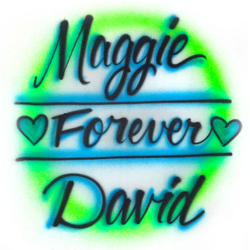 Airbrushed "Forever" shirt with any 2 names