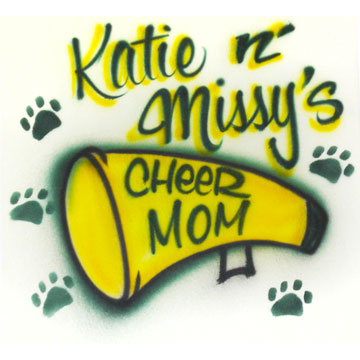 Airbrushed Cheer Mom shirt with paws or stars