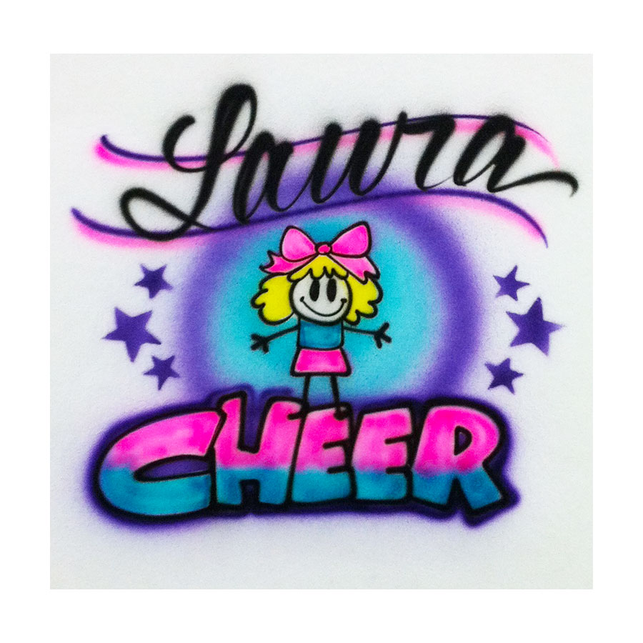 MecaBrush low priced airbrushed shirts and batting helmets Cheerleading