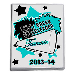 Swift Creek Cheer Personalized Bragbook album with gray megaphone