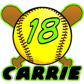 Personalized Softball over crossed bats decal