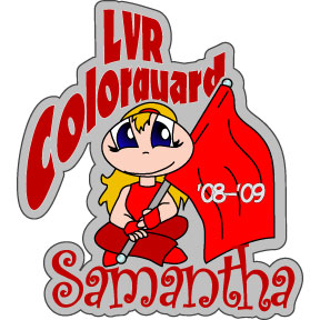 Cute girl colorguard vinyl decal personalized