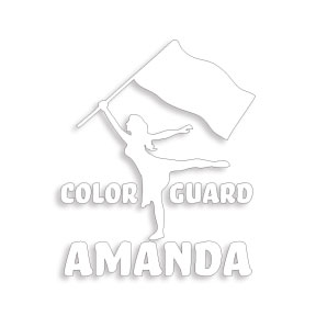 White color guard personalized decal 6 inch