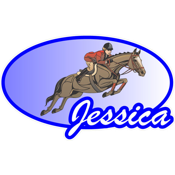 Personalized Jumping Horse and Rider Decal