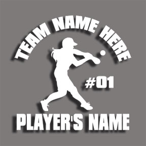 6" white vinyl auto decal for softball fastpitch girls