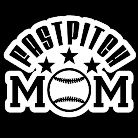 6\" white Fastpitch Mom decal