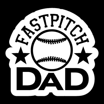 6\" white Fastpitch Dad decal