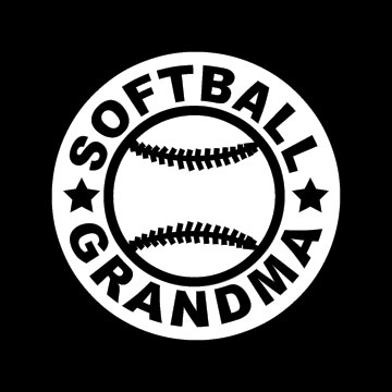 6" white Softball Grandma decal