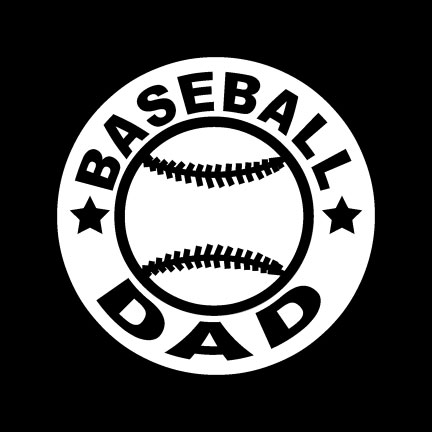 White 6" baseball DAD decal