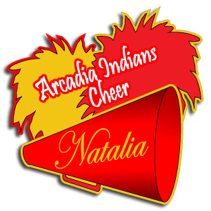 Arcadia Indians Personalized Cheer Megaphone decal