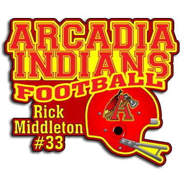 Arcadia Indians Personalized Football decal