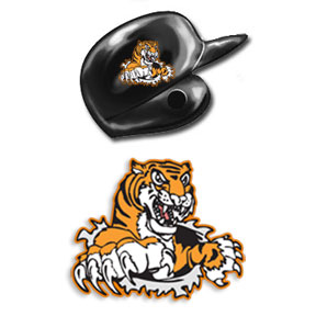 Tiger Mascot decal for batting helmets - Right
