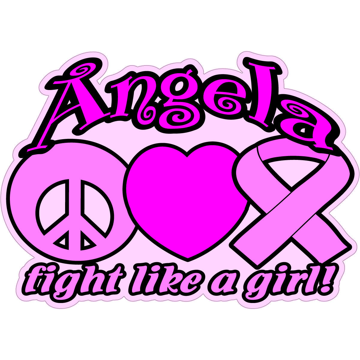 Breast Cancer Awareness ribbon decal \"Fight like a Girl\" Personalized
