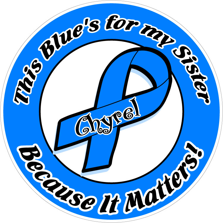 Colorectal Cancer Awareness ribbon decal \"Because it Matters\" Personalized