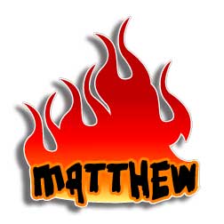 Flaming Name Vinyl decal Personalized