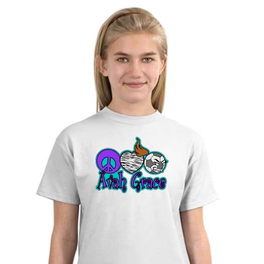 Printed Peace Love Soccer ball Girl with Zebra Personalized Shirt