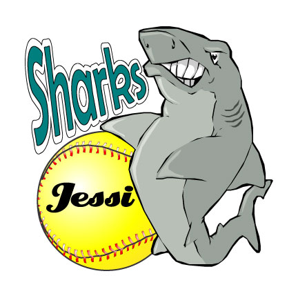 Fastpitch Softball Shark Decal Personalized