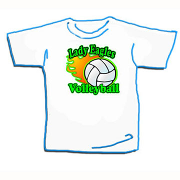 Flaming Volleyball Design with Team Name