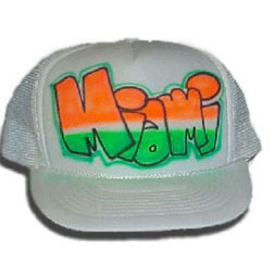 Airbrushed Snapback with bold block lettering