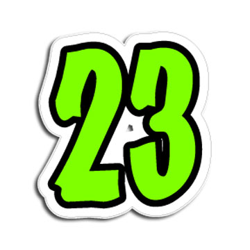 3\" green & white helmet number for Havoc Softball