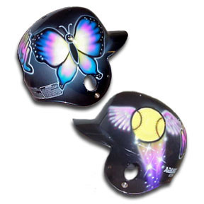 Angel Wings and Butterfly Airbrushed Batting Helmet