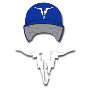 4\" white Stampede Helmet Logo