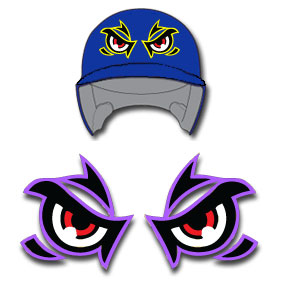 Wicked eyes for front of batting helmet