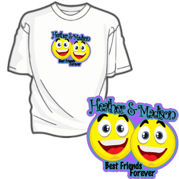Best Friends Forever Imprinted Smiley shirt