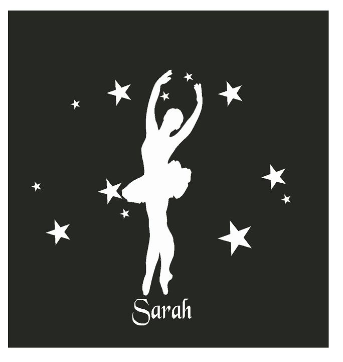 6\" Ballet Dancer with Stars white decal