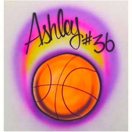 Basketball with blended colors airbrushed in background