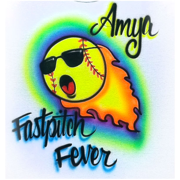 Airbrushed  Fastpitch Fever  Personalized shirt