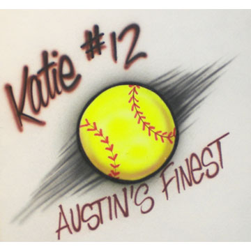 Airbrushed Fastpitch softball design with team name