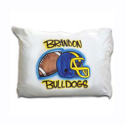 Personalized pillow case with football & helmet