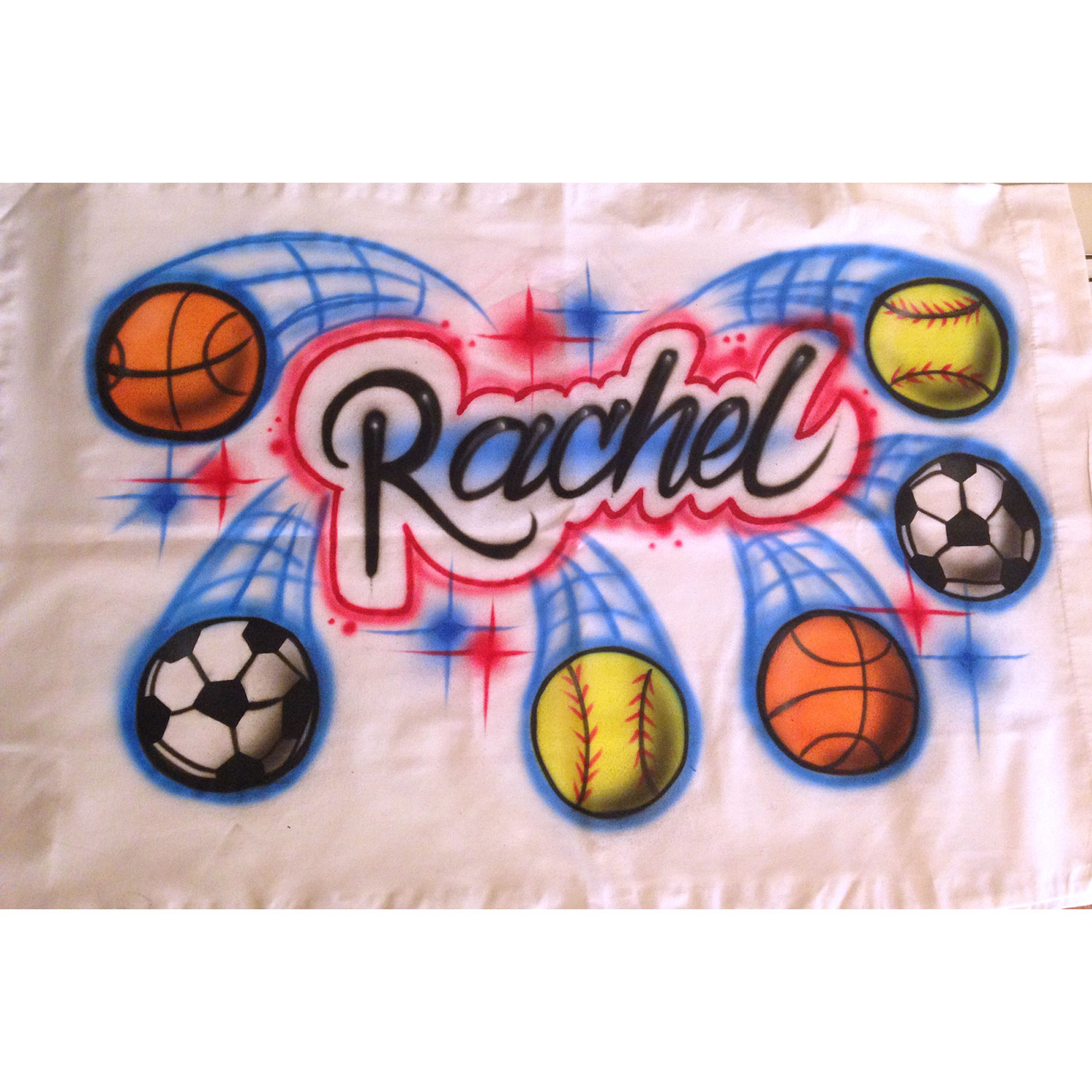 Personalized pillow case with Mutlitple sport designs