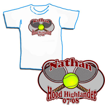 Imprinted Tennis Shirt with team name
