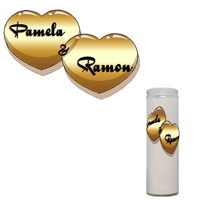 Gold Hearts Personalized Candle