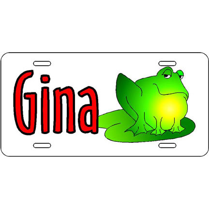 Frog Personalized Vinyl art license plate